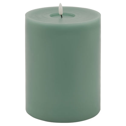 Sage Green LED Pillar Candle with Flickering Flame 20x15cm – Click Style