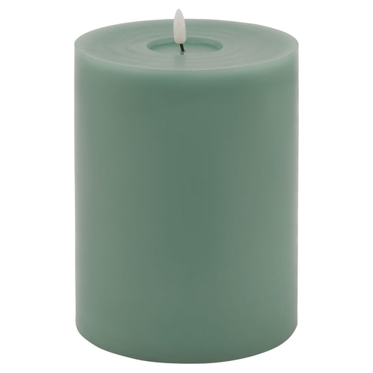 Sage Green LED Pillar Candle with Flickering Flame 20x15cm – Click Style