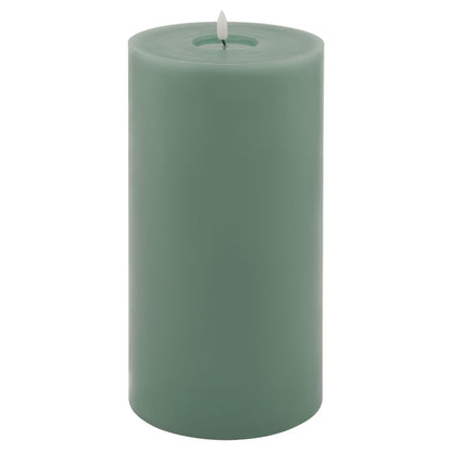 Sage Green LED Pillar Candle with Flickering Flame 30x15cm – Click Style