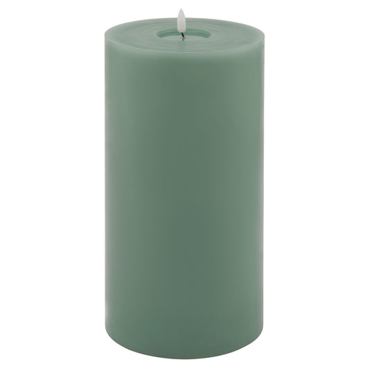 Sage Green LED Pillar Candle with Flickering Flame 30x15cm – Click Style