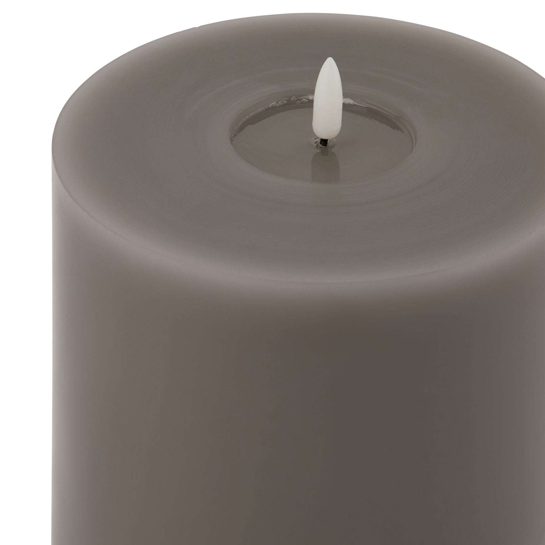 Grey LED Pillar Candle with Flickering Flame 20x15cm – Click Style
