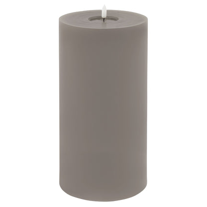 Grey LED Pillar Candle with Flickering Flame 30x15cm – Click Style