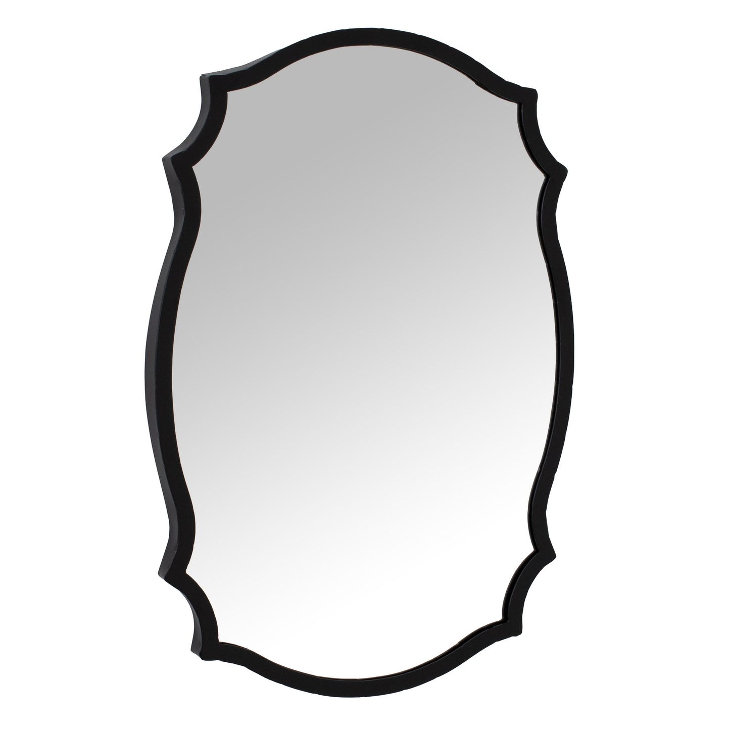 Ornate Matt Black Metal Wall Mirror 60x44x3cm – Click Style