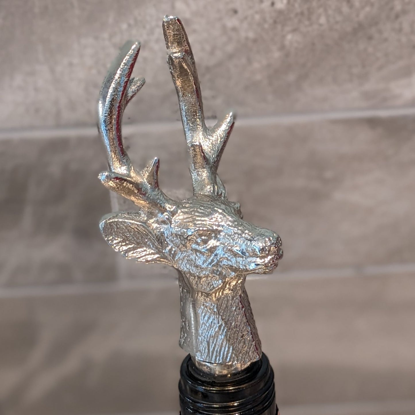 Silver stag bottle stopper. 