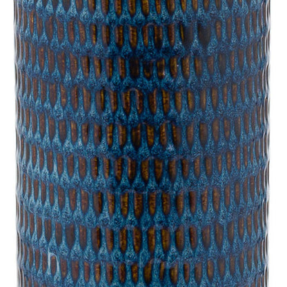 Blue Artisan Flute Vase 38x11cm