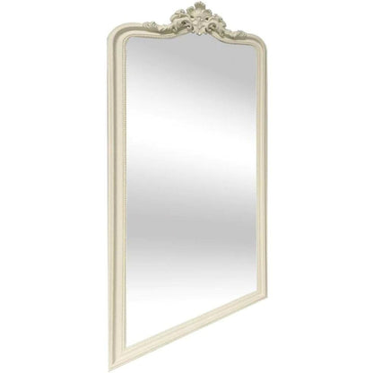 Vintage Cream Full-Length Floor Mirror with Ornate Detailing 158x79cm