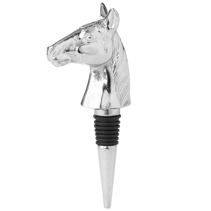 Horse bottle stopper in silver nickel