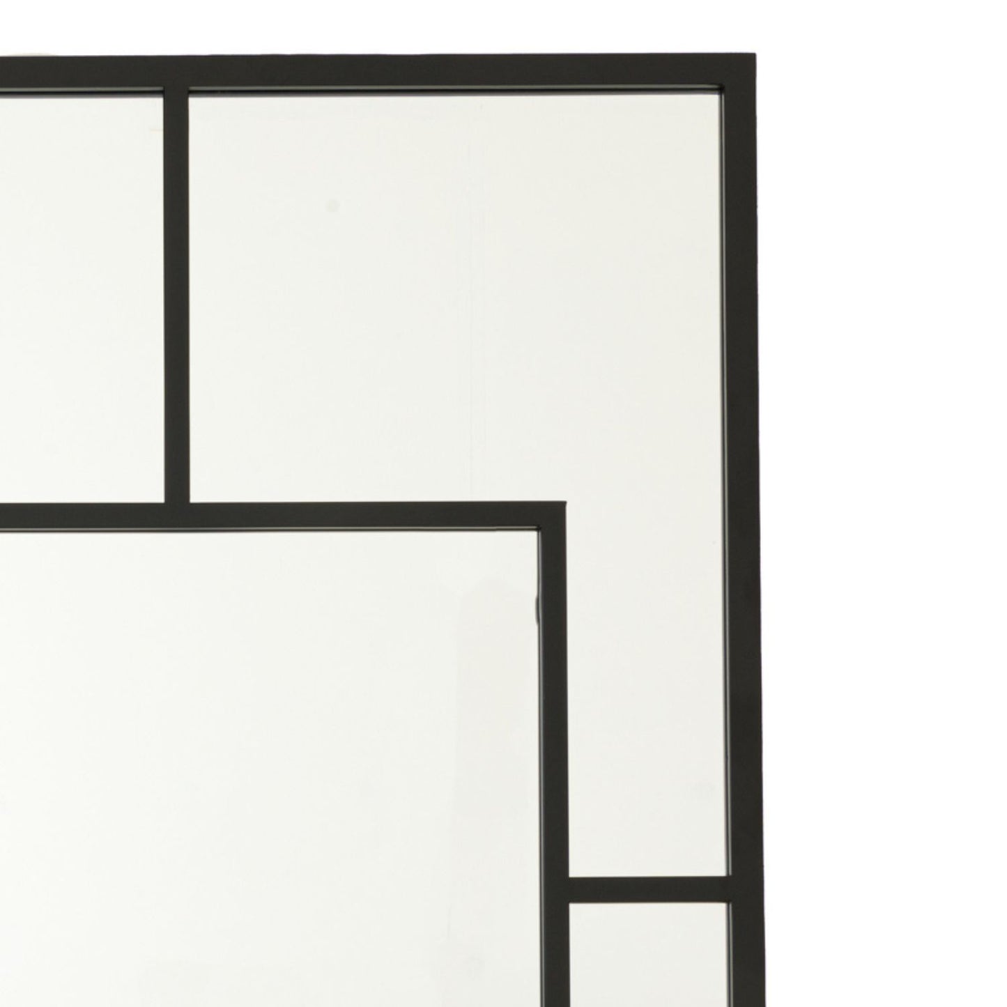 Black window wall mirror with multiple panes