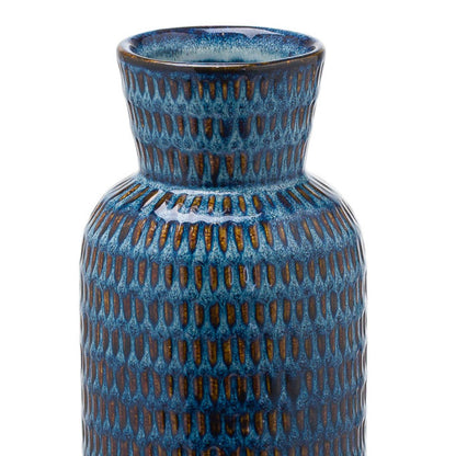 Blue Artisan Flute Vase 38x11cm
