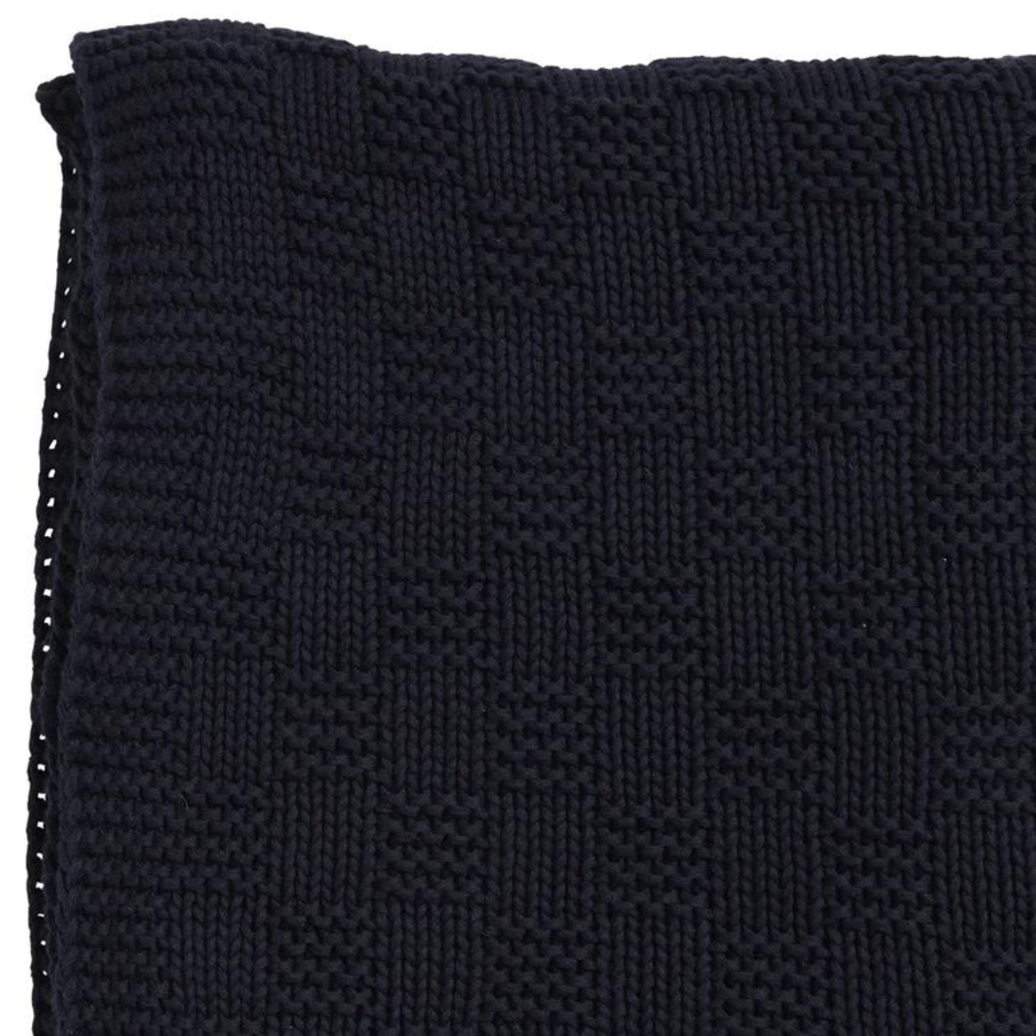 Navy Throw Weave Pattern 130x170