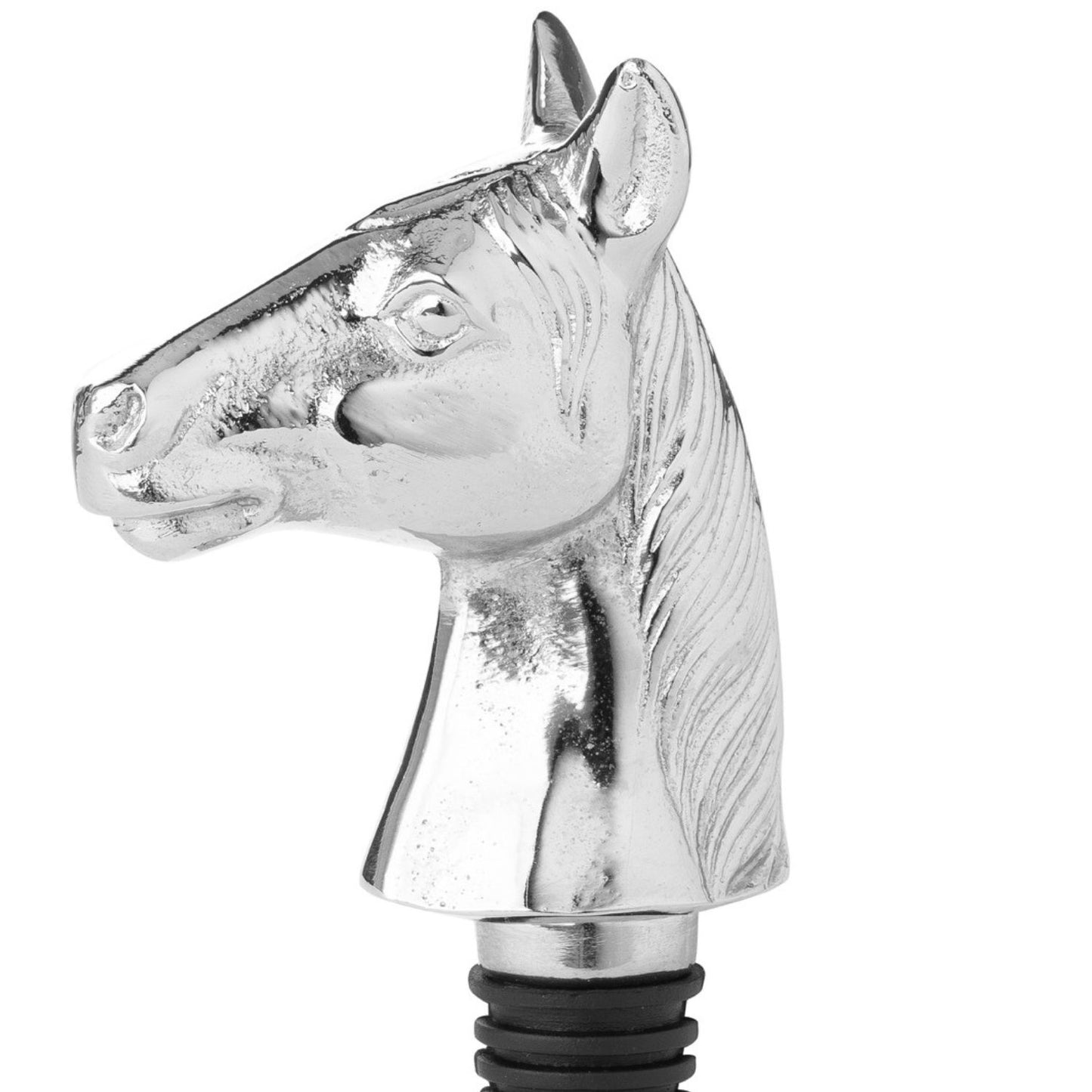 Horse bottle stopper in silver nickel