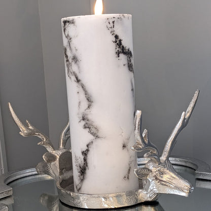 Silver Stag Head candle holder