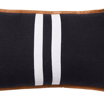 Lumbar Black, white and tan cushion 30x50