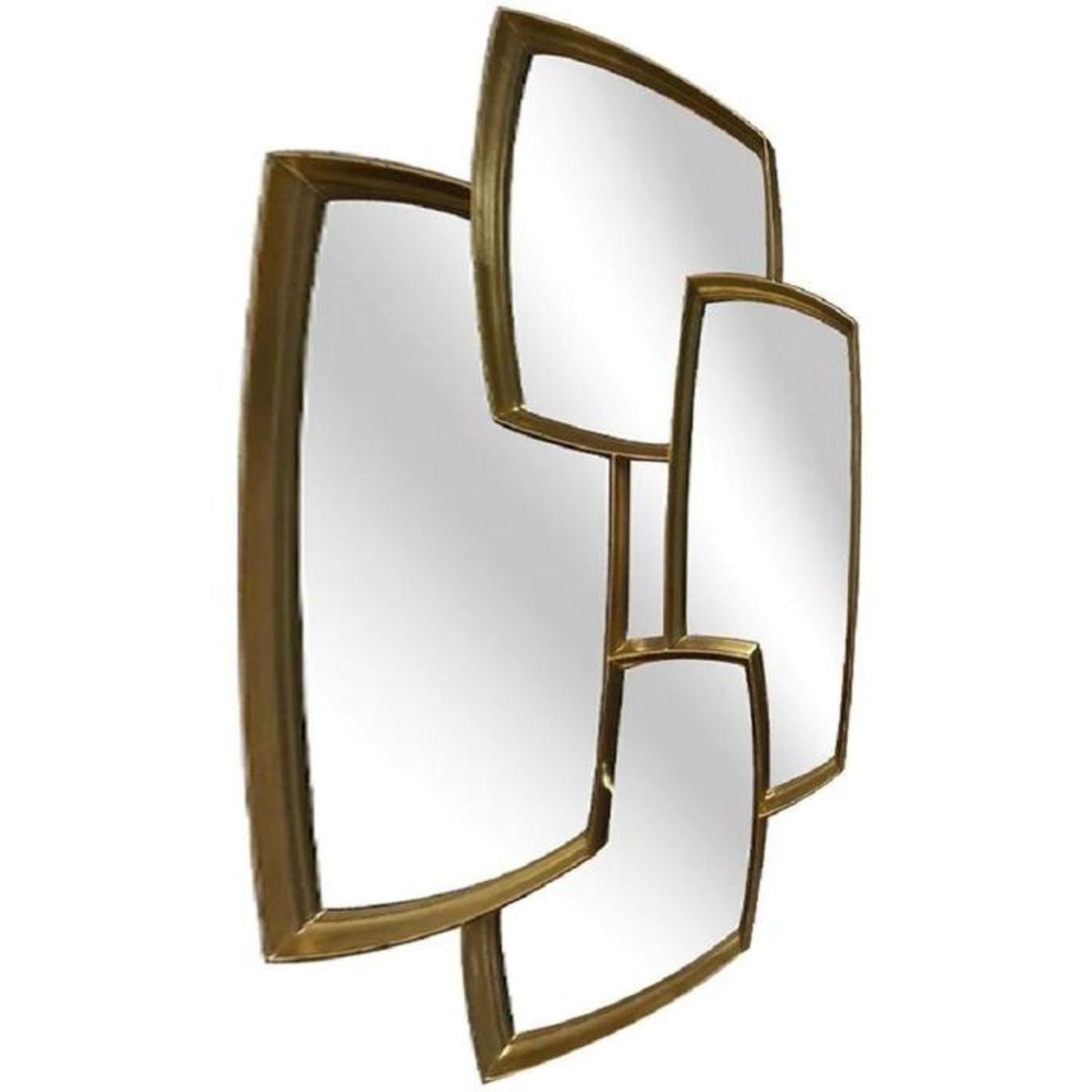 Gold multi paned wall mirror unusual design