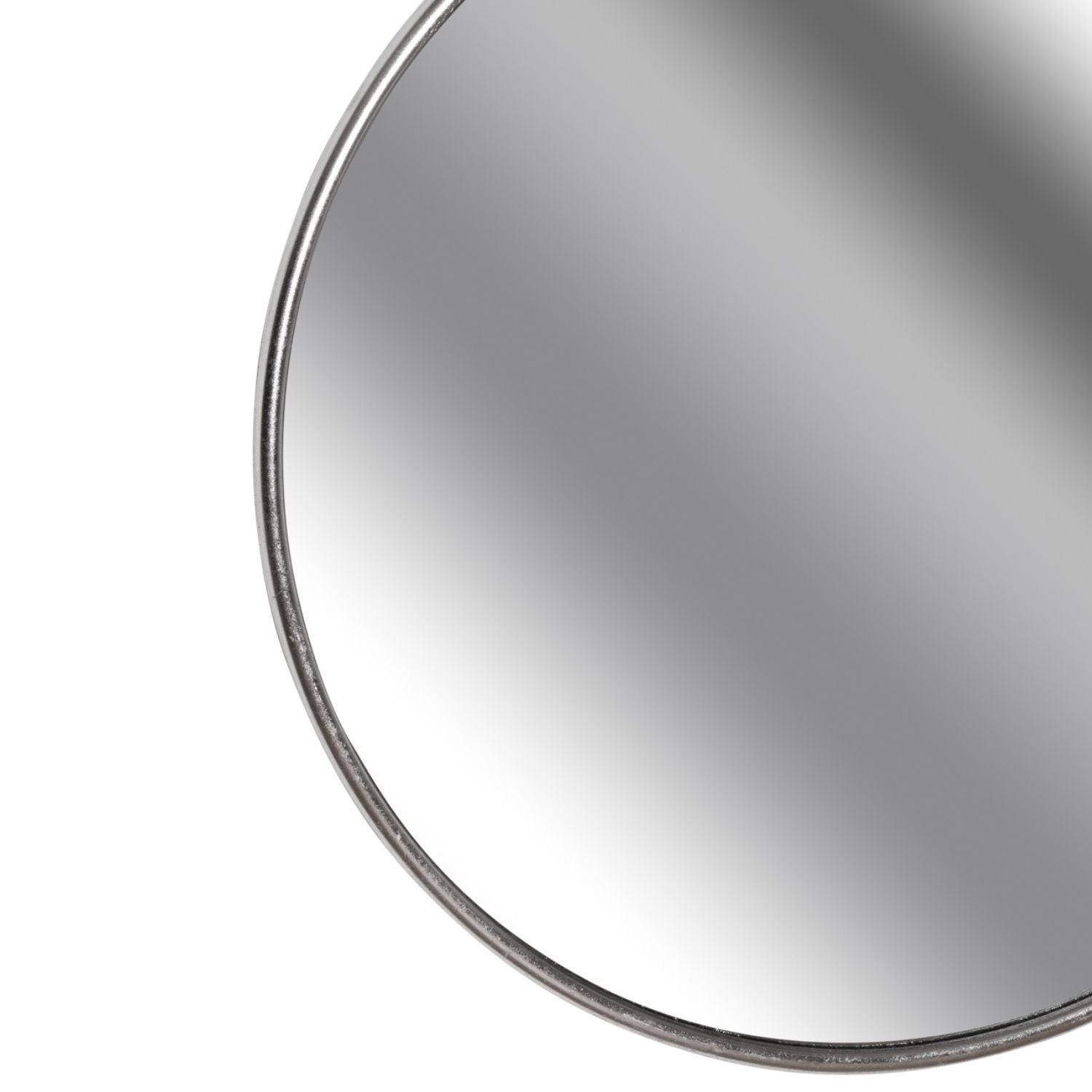 Circular silver wall mirror