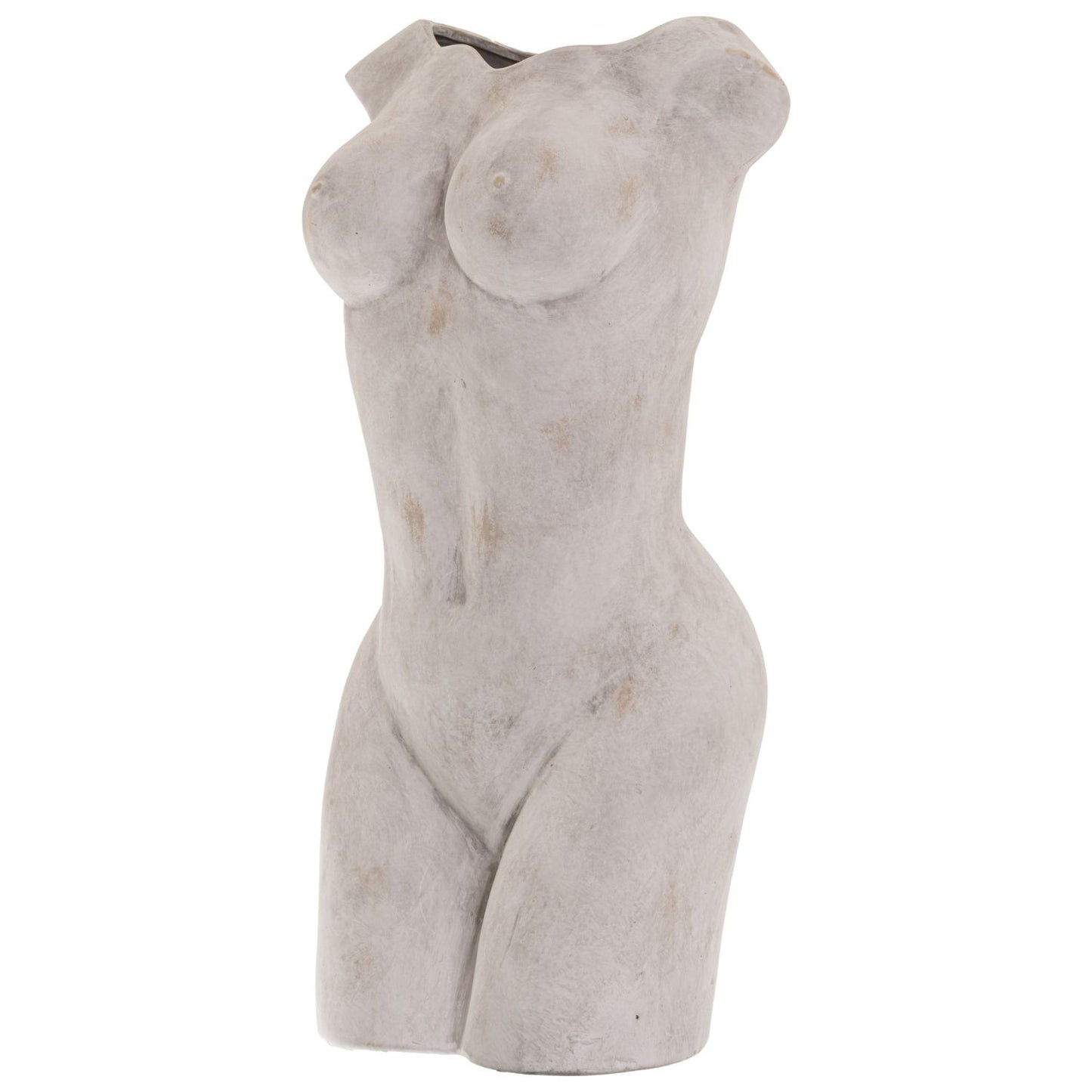 Large Feminine Statue Vase stone colour made from ceramic