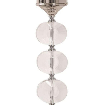 Nickel plated candle holder with crystal detailing