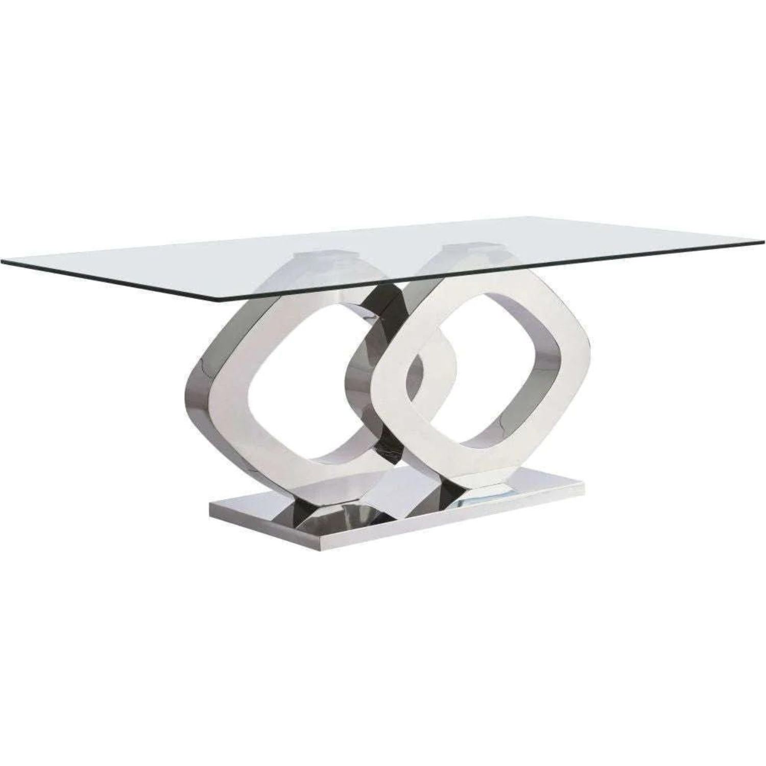 Silver 4 Seater Dining Table, Sculptural Design