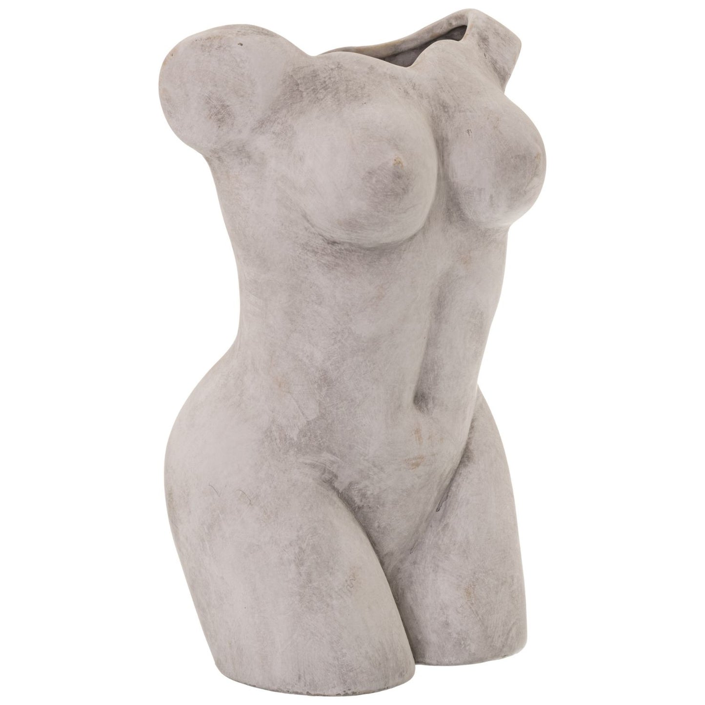 Feminine Statue Vase in stone colour made from Ceramics