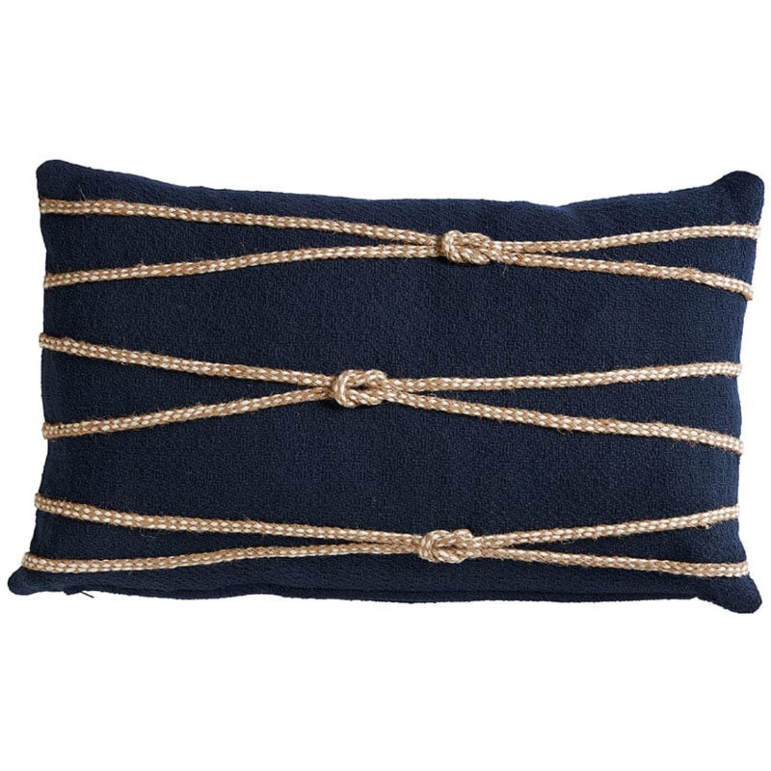 Nautical Navy cushion 30x50 Nauti-Knots Lumbar design