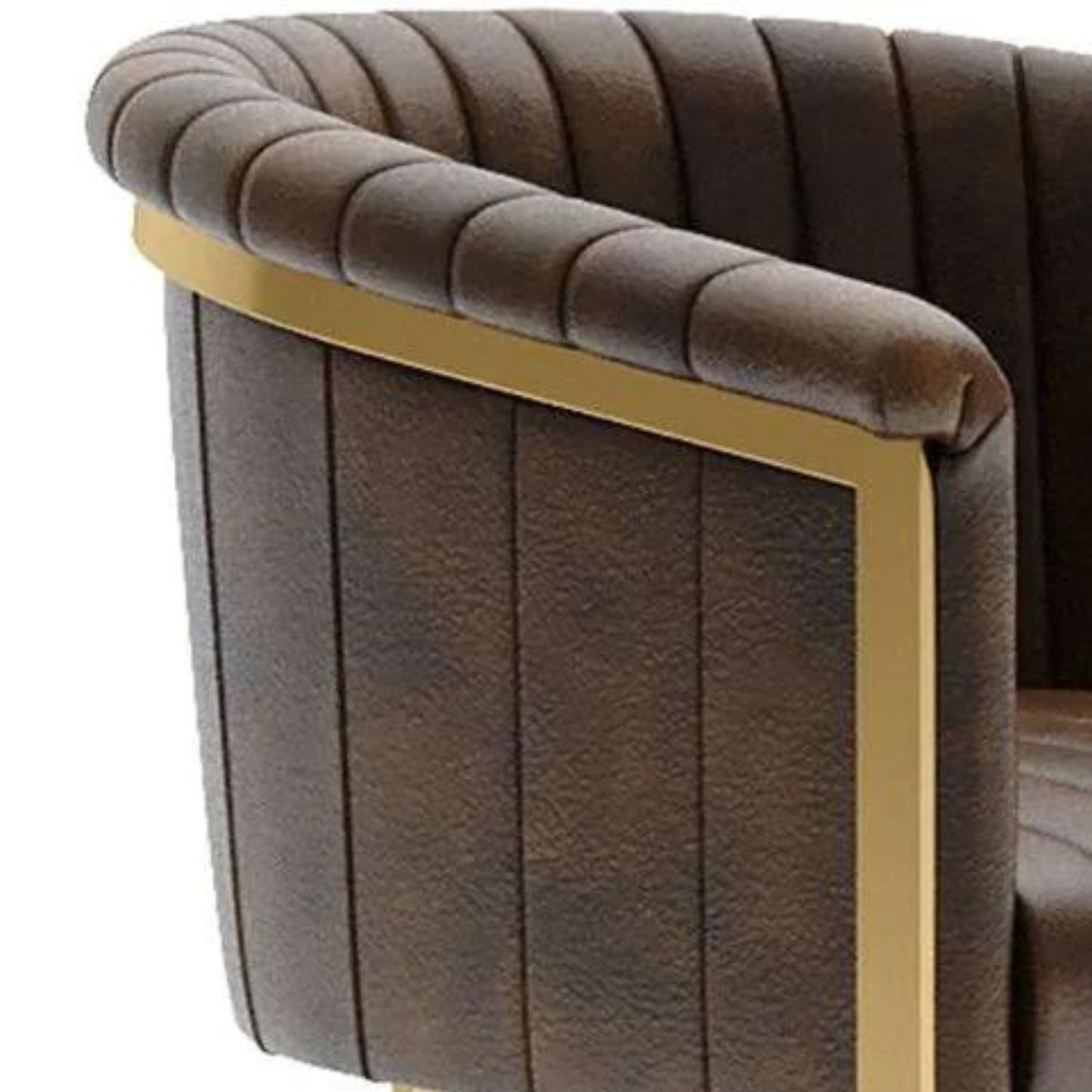 Brown and Gold Leather Chair