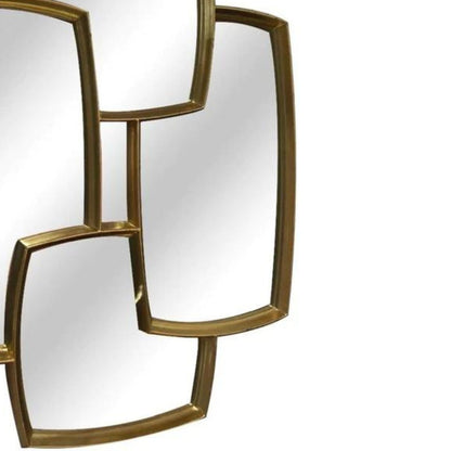 Gold multi paned wall mirror unusual design