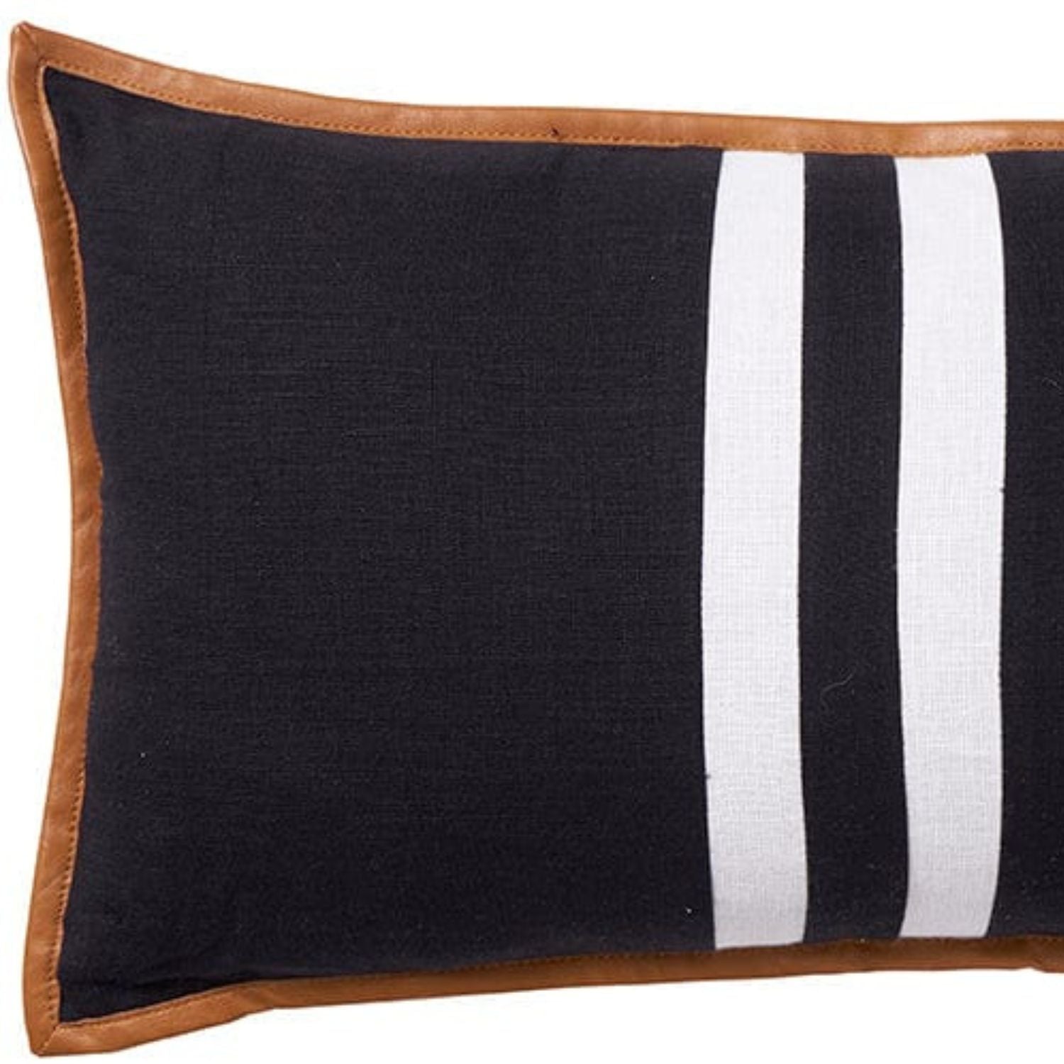 Lumbar Black, white and tan cushion 30x50