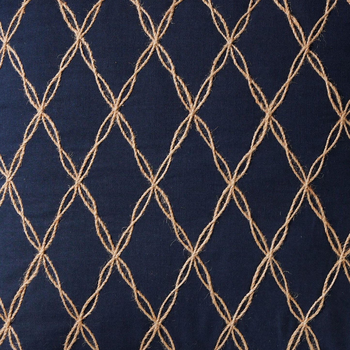 Navy cushion 50x50 in Jute Lattice