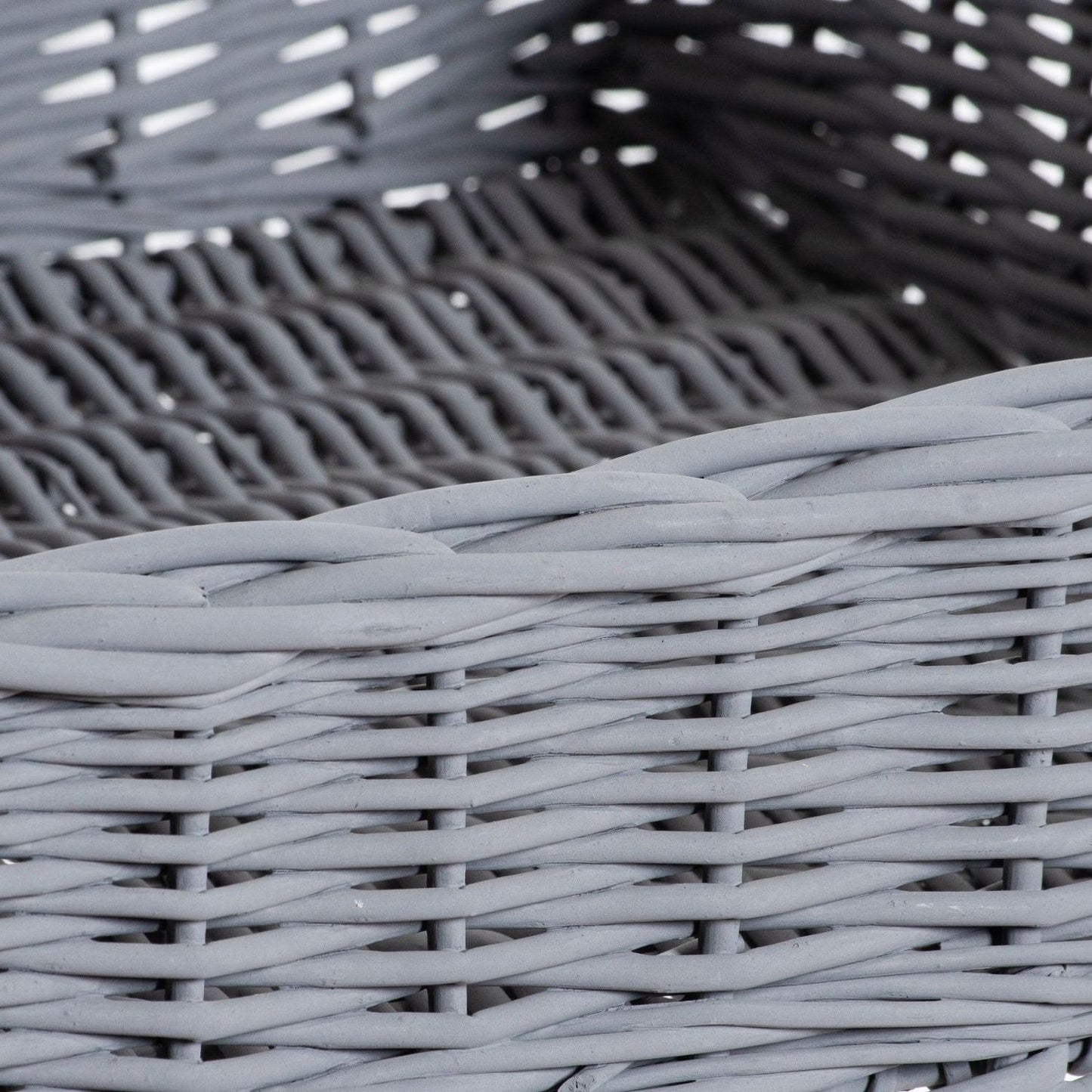 Large Standing Wicker Tray - Grey