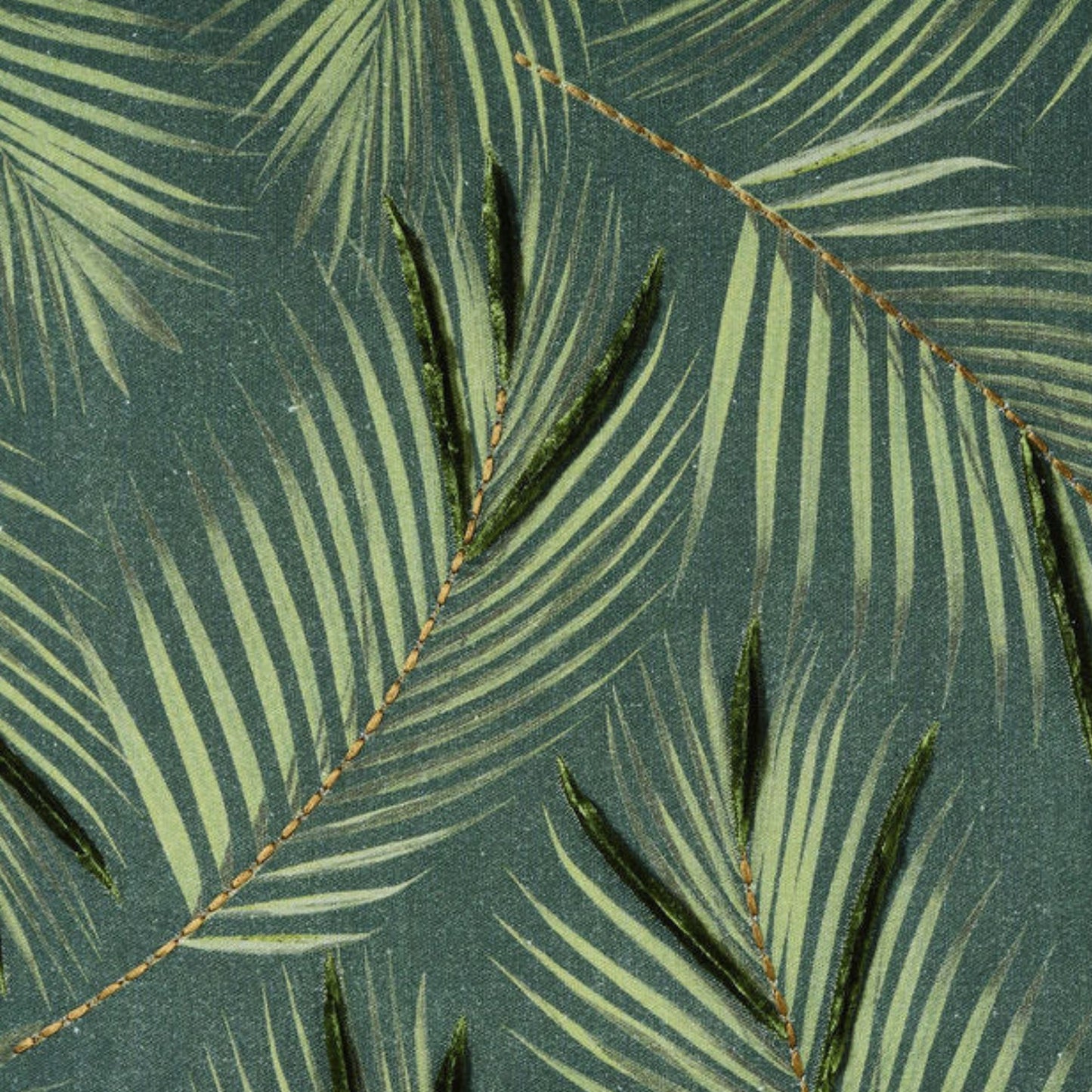 Green Cushion 50x50 palm and tropical design