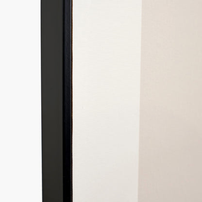 Abstract Gold, Black & Stone Canvas Wall Art – Art Deco Scandi Design with Slim Black Frame 80x60cm | Click Style