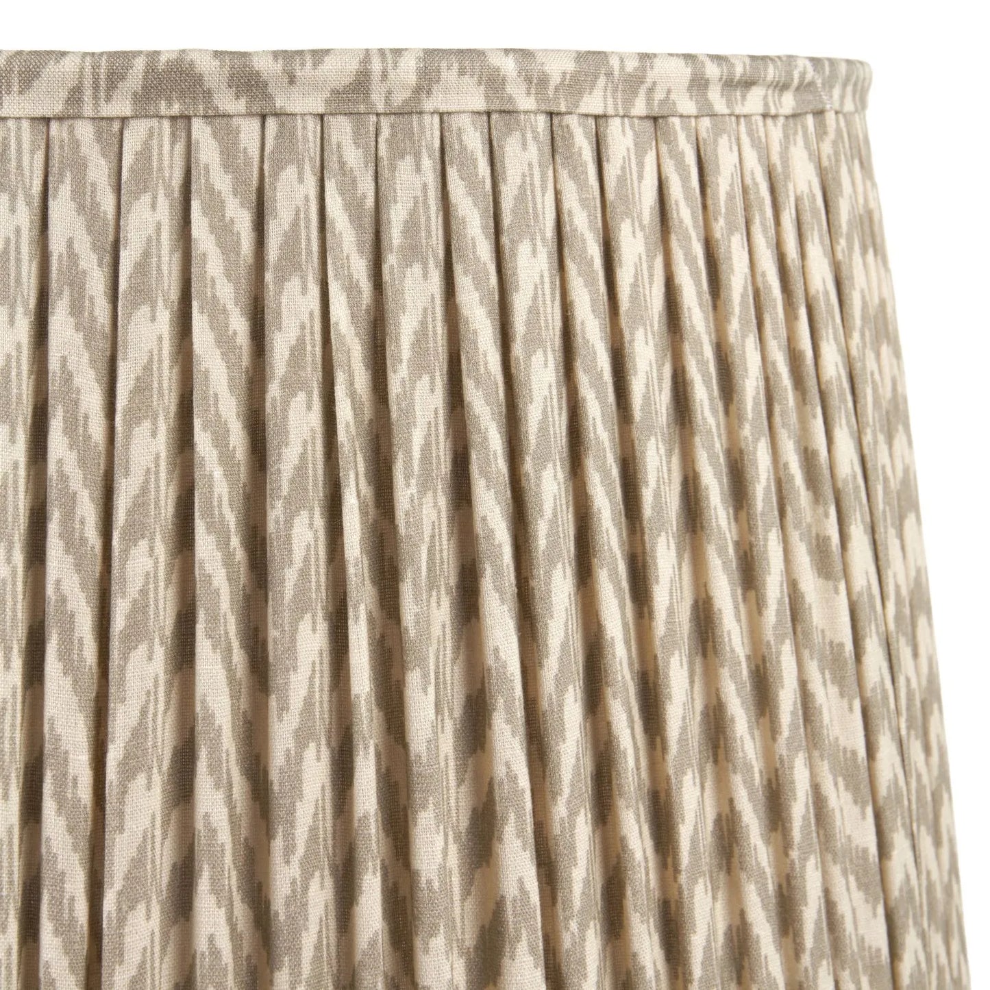 Amber Honey Glass Table Lamp with 40cm Beige Taupe & White Chevron Mushroom Pleated Cotton Shade – Rounded Squat Decorative Table Light for Bedside & Side Tables 58x40x40cm | Click Style