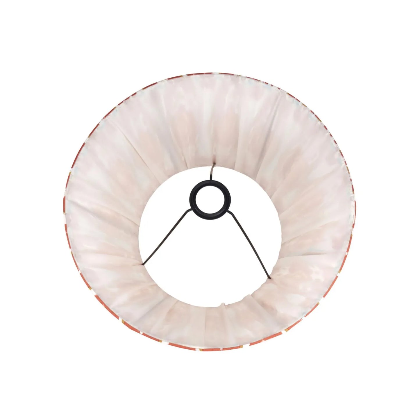 Amber Honey Glass Table Lamp with 40cm Orange Cinnamon & White Tribal Ikat Mushroom Pleated Cotton Shade – Rounded Squat Decorative Table Light for Bedside & Side Tables 61x40x40cm | Click Style