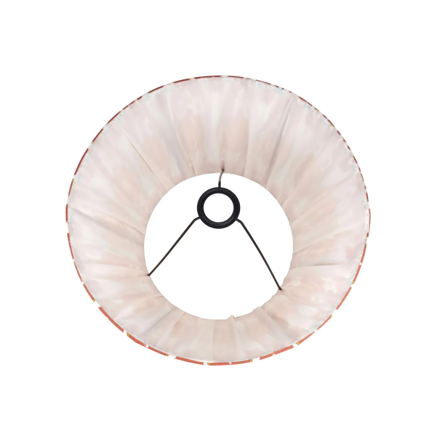 Amber Honey Glass Table Lamp with 40cm Orange Cinnamon & White Tribal Ikat Mushroom Pleated Cotton Shade – Rounded Squat Decorative Table Light for Bedside & Side Tables 61x40x40cm | Click Style