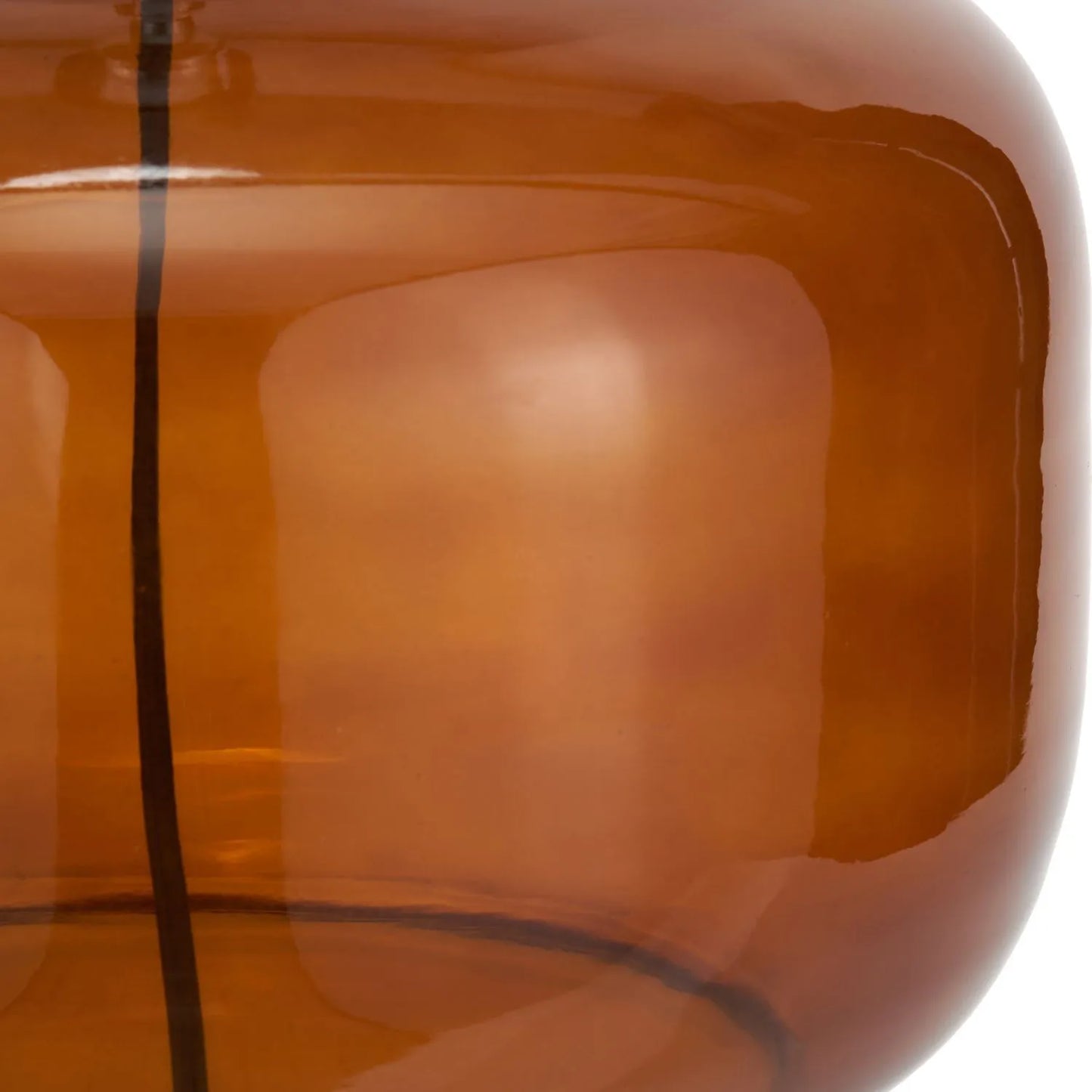 Amber Honey Glass Table Lamp with 40cm Orange Cinnamon & White Tribal Ikat Mushroom Pleated Cotton Shade – Rounded Squat Decorative Table Light for Bedside & Side Tables 61x40x40cm | Click Style