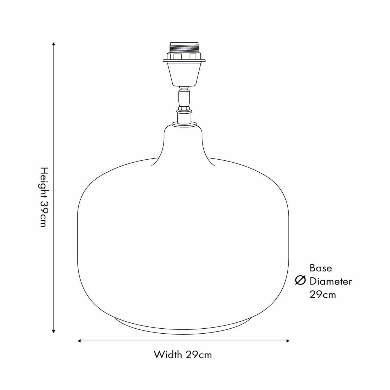 Amber Honey Glass Table Lamp with 40cm White Cotton Handloom Drum Shade – Rounded Squat Decorative Table Light Base Dimensions for Bedside & Side Tables 58x40x40cm | Click Style