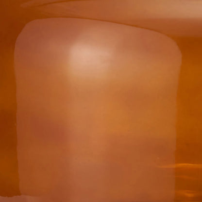 Amber Honey Glass Table Lamp with 40cm White Cotton Handloom Drum Shade – Rounded Squat Decorative Table Light for Bedside & Side Tables 58x40x40cm | Click Style