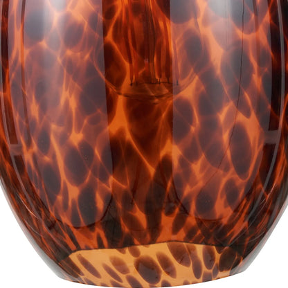 Amber & Brown Tortoiseshell Glass Pendant Light with Brushed Gold Fitting – Adjustable & Dimmable Oval Ceiling Pendant 111x20x20cm | Click Style