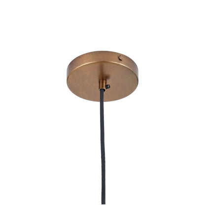 Antique Brass Café-Style Metal Adjustable Pendant Light With Vintage Flared Dome Shade – Industrial Hanging Ceiling Pendant 122x30x30cm | Click Style