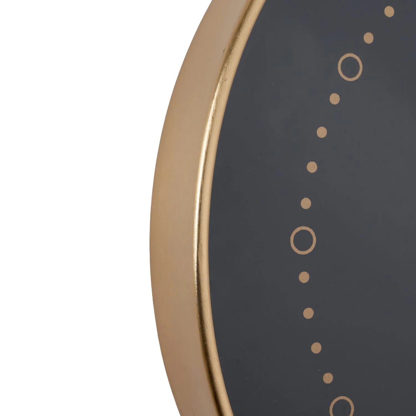 Antique Brass Round Minimalist Wall Clock with Black Face Brass Hands & Dot Markers 38x5cm - Click Style