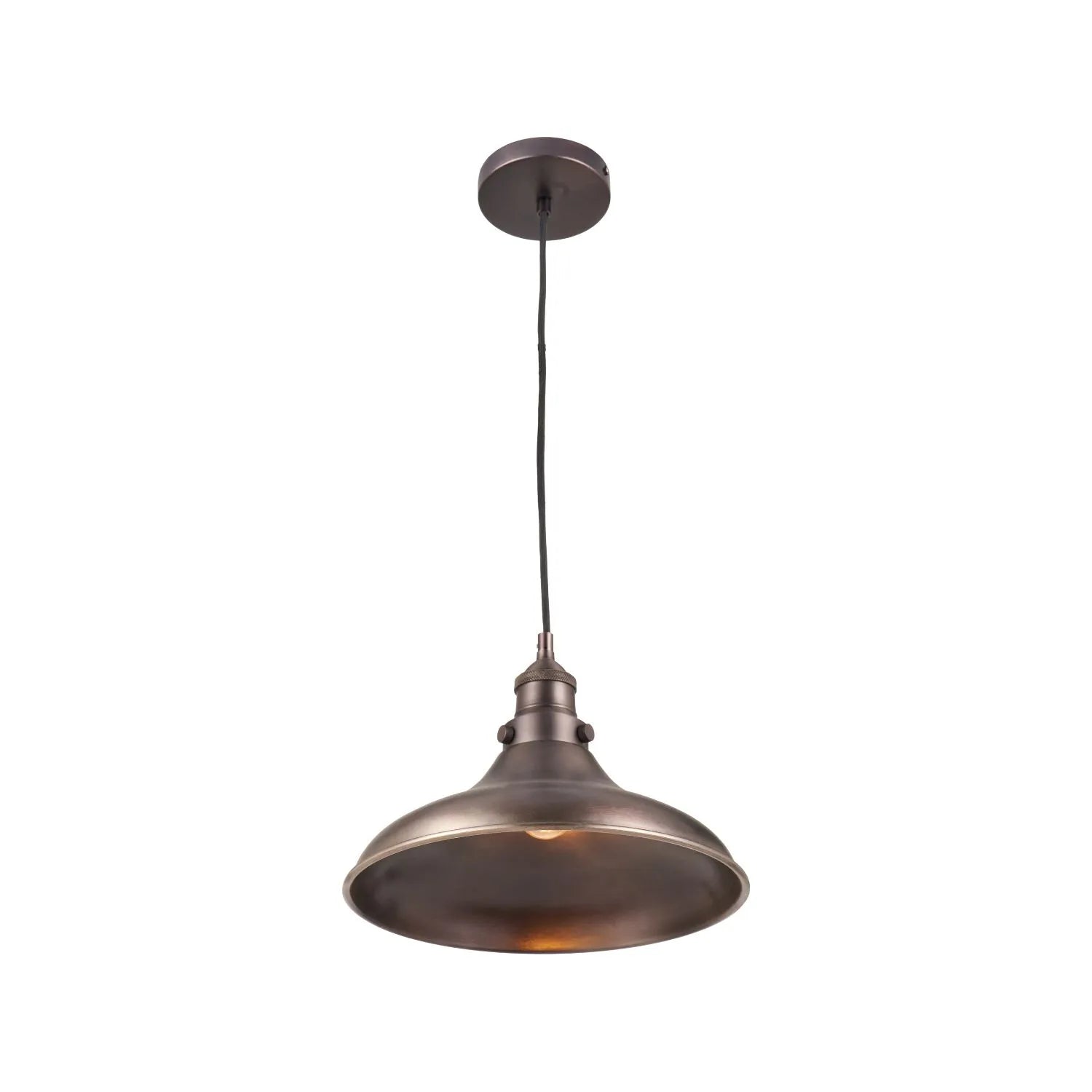 Antique Bronze Café-Style Metal Adjustable Pendant Light With Vintage Flared Dome Shade – Industrial Hanging Ceiling Pendant 122x30x30cm | Click Style