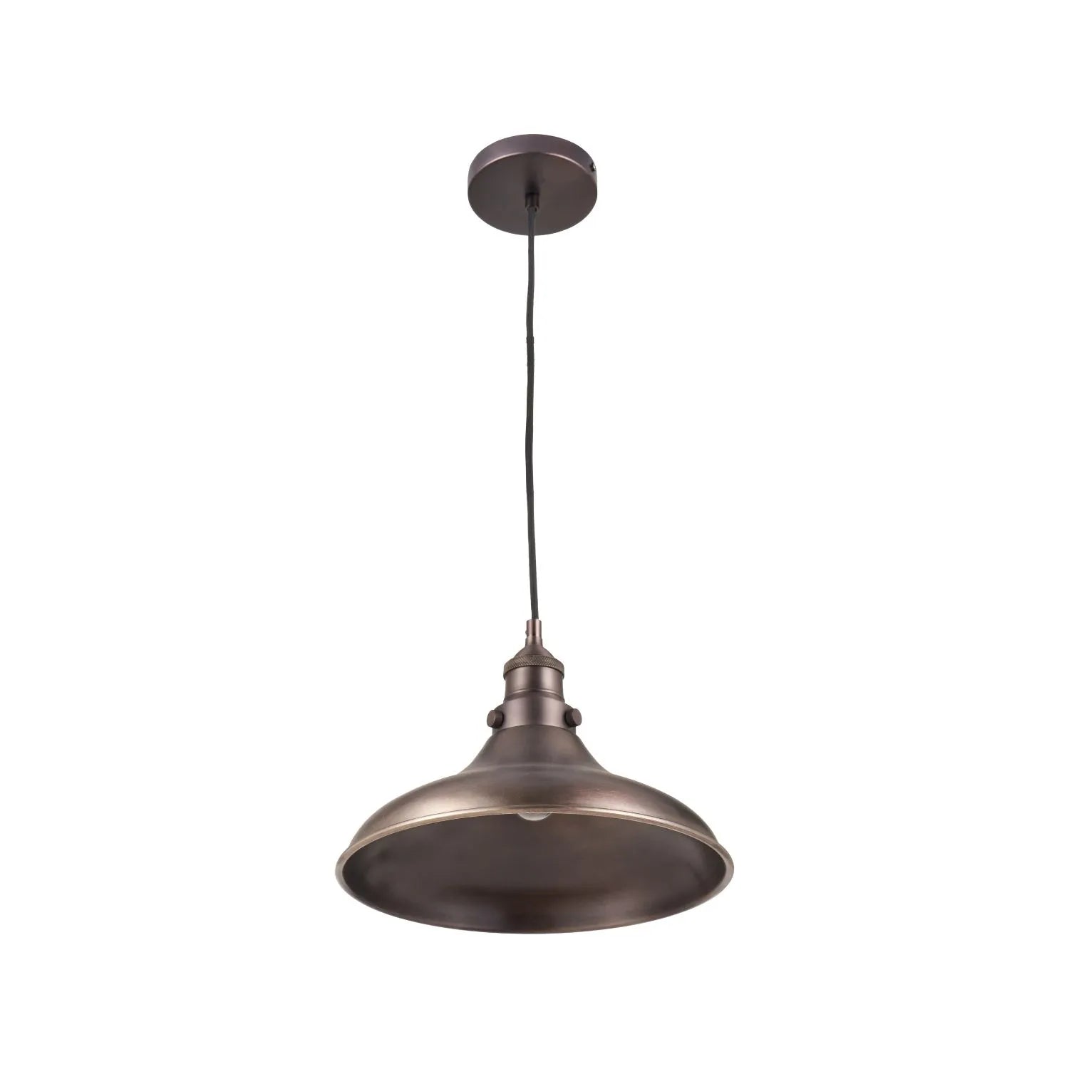Antique Bronze Café-Style Metal Adjustable Pendant Light With Vintage Flared Dome Shade – Industrial Hanging Ceiling Pendant 122x30x30cm | Click Style