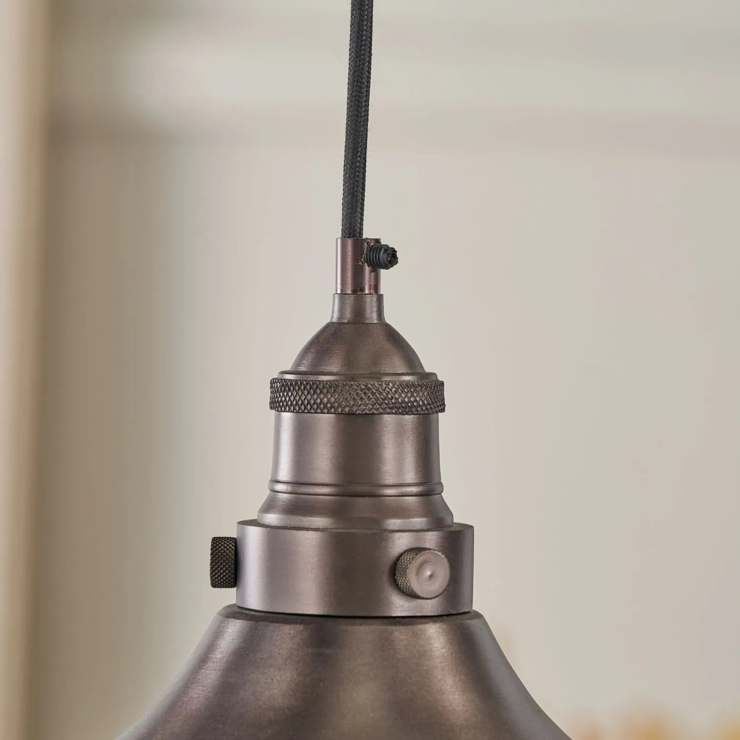 Antique Bronze Café-Style Metal Adjustable Pendant Light With Vintage Flared Dome Shade – Industrial Hanging Ceiling Pendant 122x30x30cm | Click Style