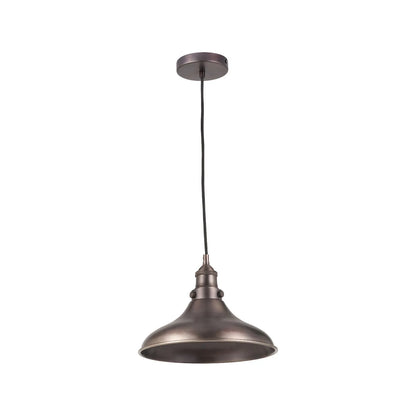 Antique Bronze Café-Style Metal Adjustable Pendant Light With Vintage Flared Dome Shade – Industrial Hanging Ceiling Pendant 122x30x30cm | Click Style