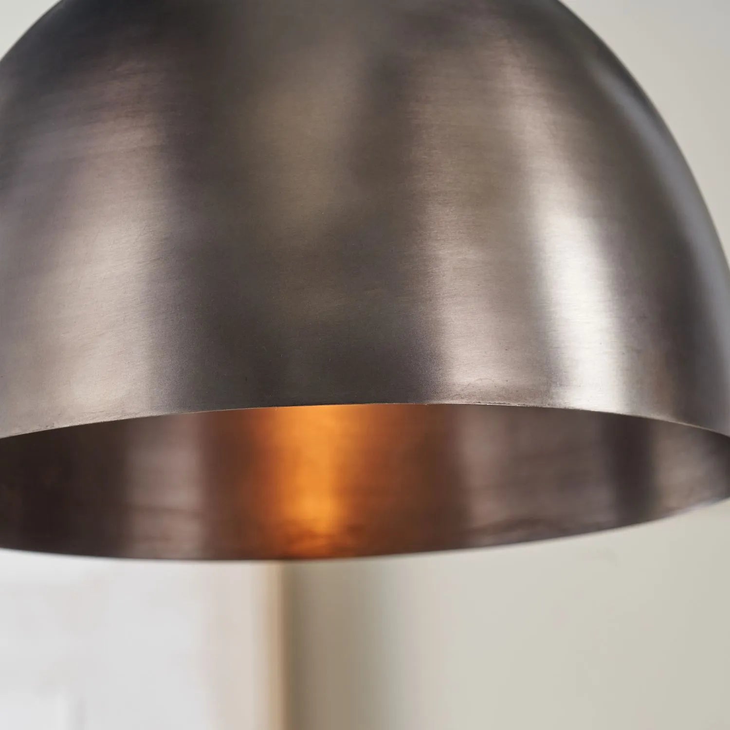 Antique Bronze Domed Metal Industrial Pendant Light With Black Fabric Cable Adjustable Dimmable Ceiling Light 129x45x45cm | Click Style