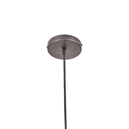 Antique Bronze Domed Metal Industrial Pendant Light With Black Fabric Cable Adjustable Dimmable Ceiling Light 129x45x45cm | Click Style