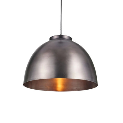 Antique Bronze Domed Metal Industrial Pendant Light With Black Fabric Cable Adjustable Dimmable Ceiling Light 129x45x45cm | Click Style