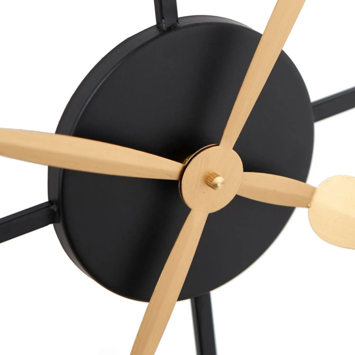 Antique Bronze & Black Metal Skeleton Wall Clock with Roman Numerals & Gold Hands – Large Round Open Frame Clock 80x80x5cm – Gold Hands & Black Clock Mechanism Detail | Click Style