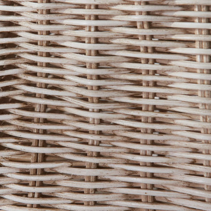 Antique Cream-Washed Rattan Pyramid Table Lamp Base With Gold Lampholder Woven Natural Table Light 49x18x18cm | Click Style