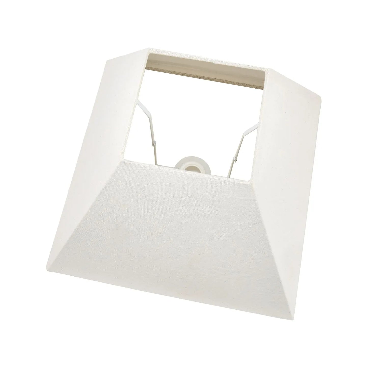 Antique Cream-Washed Rattan Pyramid Table Lamp with 35cm Cream Cotton Tapered Lampshade – Woven Natural Table Light 65x35x35cm | Click Style